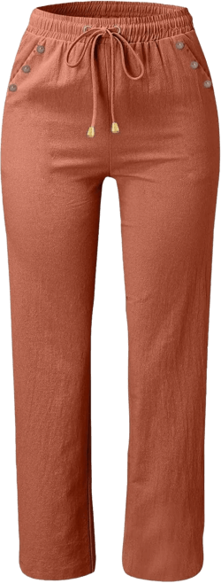 Women High Waisted Wide Leg Pants Casual Drawstring Elastic Trousers Comfy Straight Leg Long Pants Girls Flare Medium Red-c