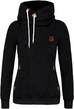 Womens Hoodies Hooded Jersey Jackets 3X-Large Black