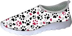 Forchrinse Colorful Cat Graphic Walking Shoes Mesh Slip On Sneaker for Men Women Girls 8 Wide Black Red Dog Paw