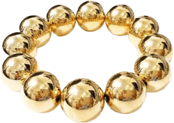 Kainier Gold Beaded Bracelets for Women 14K Gold Plated Chain Bracelets Strand Non Tarnish Chunky Dainty Link Stackable Beads ball Bracelet 8/12/16mm (Gold, 12mm): Clothing, Shoes & Jewelry