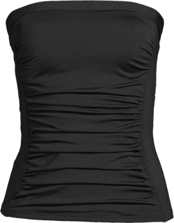 Lands' End Womens Chlorine Resistant Bandeau Tankini Top Black D-Cup 12