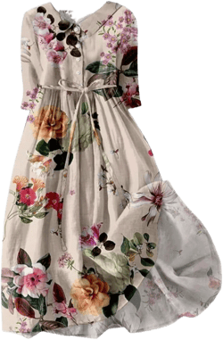 Women's Chiffon Dress Art Floral Print Elegant A-Line Dress Summer Crewneck Short Sleeve Swing Dress Summer Boho