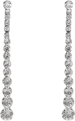 Long CZ Statement Drop Dangle Earrings for Women 925 Sterling Silver Post Pin Fashion Fringe Round Crystal Dangling Stud Elegant Christmas Wedding Birthday Party Jewelry