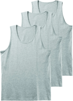 Ma Croix Mens Premium Active Jersey Tank Top with Solid Colors and Heather Two Tone Trim S-3XL 3pack Heather Gray XX-Large