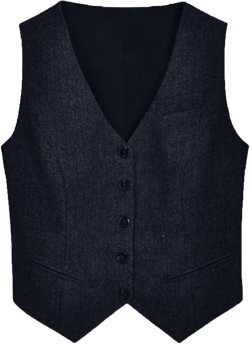 Womens Herringbone Tweed Sleeveless Single Breasted Waistcoat Casual Office Wear Vest Jacket Medium Navy Blue