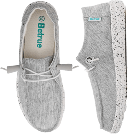 Betrue Lightweight Boat Shoes for Women, Womens Casual Loafers, Womens Slip On Deck Shoes, Breathable Canvas Walking Shoes for Women 9 Gray12212
