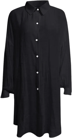 yardsong Womens Plus Size Cotton Linen Long Sleeve Shirt Loose Button Down Boyfriend Shirt Tops Swimsuit Cover Up Shirt for Women 2024 Black,XXL