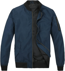 MADHERO Mens Bomber Jacket Lightweight Slim Fit Softshell Windbreaker Navy Blue Large