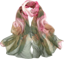 ANKOMINA Women Floral Printing Silk Scarf Shawls Chiffon Bandana Long Wraps Summer Beach Hijab A02