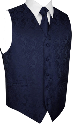 Men's Tuxedo Vest, Tie & Pocket Square Set 5X-Large Navy