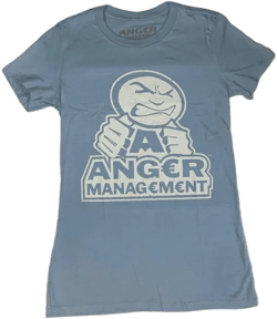 ANGER MANAGEMENT LifeStyle Iconic Logo Tee | Powder Blue | Womens