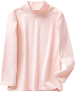 Boys Girls Turtleneck Long Sleeve Soft Cotton Mock Neck Shirt Solid Color Basic Tee Tops, Size 2T-12 Years 2-3T Light Pink