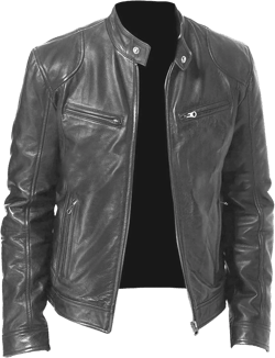 JEsilunmaMY Men's Solid Color PU Leather Jacket Stand Collar Motorcycle Biker Coats Warm Winter Punk Slim Bomber Outwear Dark Grey Small