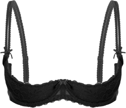 easyforever Women's Underwire Push Up Shelf Bra Top Lace Trim 1/4 Cup Brassiere Bandeau Bustier
