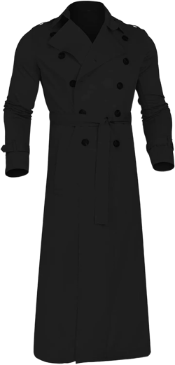 Ymosrh Mens Coats and Jackets Long-Slevee Luxury Full Length Trench Coat Long Wool Overcoat Winter Jackets for Men Black X-Large