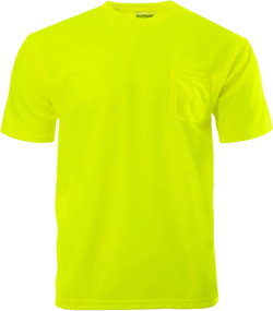 JORESTECH Safety High Visibility Orange or Yellow Short Sleeve Work T Shirt with Chest Pocket, Moisture Wicking Fabric X-Large Yellow