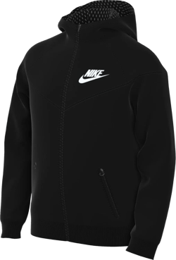 Nike Boy's NSW Windrunner Jacket (Big Kids) Black/Black/Black/White LG (14-16 Big Kid)