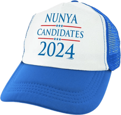 ThisWear Nunya Candidates 2024 Trucker Hat 1 Blue - Nunya
