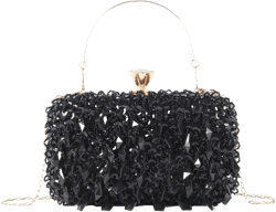 Women Clutch Banquet Evening Crossbody Handbag Glitter Clutch Purse Women's Evening Handbags,Black