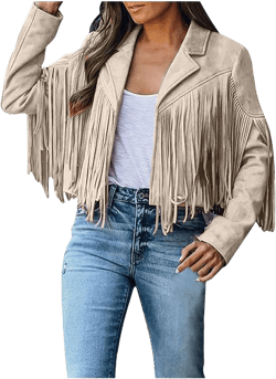 JEGULV Fashion Fringe Vest for Women,Womens Sleeveless Suede Faux Tassels Cardigans Ethnic Open Front Western Cowgirl Tops