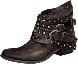 Women's Ankle Boots & Booties Wide Width,Punk Strap Trim Combat Boots Side Zipper Motorcycle Boots Goth Leather Boots 9.5 Brown