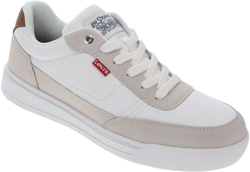Levi's Mens Aden Genuine Suede and Canvas Lace Up Sneaker Shoe, White/Natural, Size 8