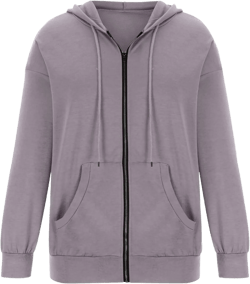 BAXLIMEK Zip Up Hoodies for Women,2023 Fall Outfits Casual Long Sleeve Hoodies Outerwear,Trendy Oversized Sweatshirt Coats XX-Large C-light Purple
