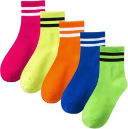IIG Women's Fashion Cute Cotton Socks Novelty Funny Above Ankle Crew Socks Holiday Gifts for Women 4/5 Pairs Classic Stripe - 5 Pairs