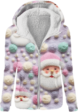 Womens's Winter Fleece Jackets Hood Funny Christmas Fashion Hoodies & Sweatshirts Zip Up Coat Outwear with Pocket 0-dark Gray XX-Large