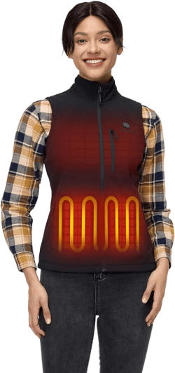 ORORO Women's Heated Softshell Vest with Battery, Soft Shell Heated Golf Vest for Women (Charger Not Included) X-Small Black