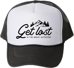 Simply Sage Market Get Lost In The Great Outdoors Adult Foam Trucker Hat - One size fits most - White/Black