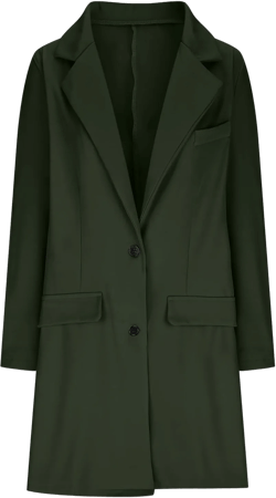 Womens Long Blazer Lapel Long Sleeve Loose Fit Suit Jackets Button Oversized Open Front Casual Winter Outwear