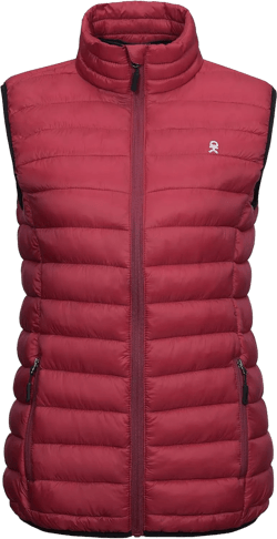 Little Donkey Andy Women's Lightweight Warm Puffer Golf Vest Thermal Winter Sleeveless Jacket for Hiking Travel Casual X-Large B4. Tango Red