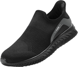 STQ Slip on Sneakers Women Ladies Comfortable Arch Support Soft Breathable Lightweight Tennis Casual Nurse Maternity Elderly Comfort Standing Walking Travelling 6.5 All Black
