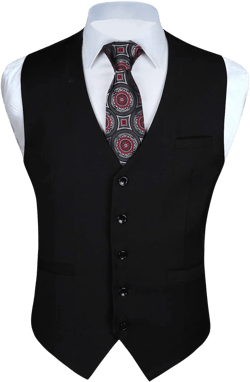Enlision Men's Suit Vest Business Formal Dress Waistcoat Solid Color Vest for Suit or Tuxedo 3X-Large Black