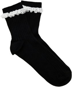 Lace-Trim Crew Socks