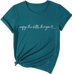 SOLY HUX Women's Letter Print Graphic Tees Short Sleeve Tops Casual Summer T Shirt Medium Green Letter