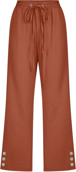 Lainuyoah Cropped Linen Pants Women Petite Drawstring Elastic Waist Wide Leg Cropped Trousers 3/4 Length Pants with Pockets at Amazon Women’s Clothing store