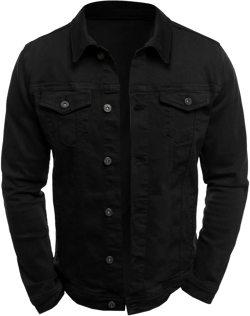 Maiyifu-GJ Men's Casual Classic Denim Jacket Slim Fit Fashion Jean Coat (black,X-Large) X-Large Blacka1