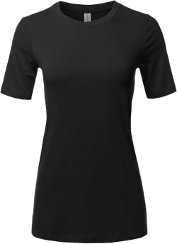 Women's Basic Solid Premium Cotton Short Sleeve Crew Neck T Shirt Tee Tops 3X Black