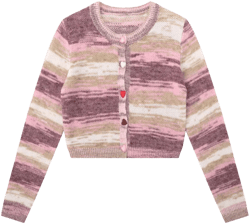 Women Sweater Mixed Color Stripe Cardigan Girls Spring and Autumn Leisure Top