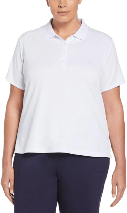 Callaway Women's Solid Swing Tech Short Sleeve Golf Polo Shirt Plus X-Large Plus Brilliant White