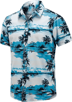Men's Hawaiian Shirts Short Sleeve Button Down Floral T-Shirt Casual Summer Beach Shirts XX-Large Dark Blue