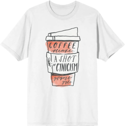 Gilmore Girls Coffee Please & a Shot of Cynicism Men's White Graphic Tee - 4XLB