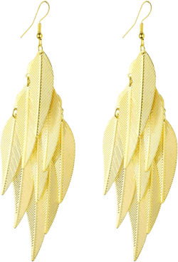 Layered Leaf Earrings - Lightweight Chandelier Earrings for Women, Vintage Statement Earrings