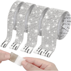 1 Roll Shoes Decoration Self Adhesive Crystal Rhinestone Sticker Creative DIY Glitter Rhinestone Strip Sheet Handmade Car Phone Clothes Decoration