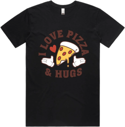 Pizza Tshirt, Organic Cotton Graphic Tee