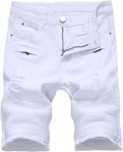 Atditama Men's Ripped Destroyed Distressed Casual Denim Shorts Cotton Bermuda Short Pants
