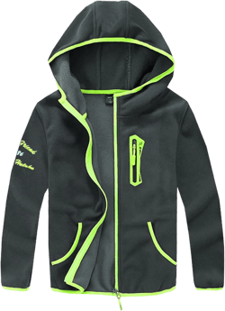 M2C Boys Soft Cozy Full Zip Polar Fleece Hoodie Jacket 7-8 Years Dark Gray