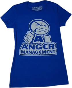 ANGER MANAGEMENT LifeStyle Iconic Logo Tee | Royal Type Blue | Womens